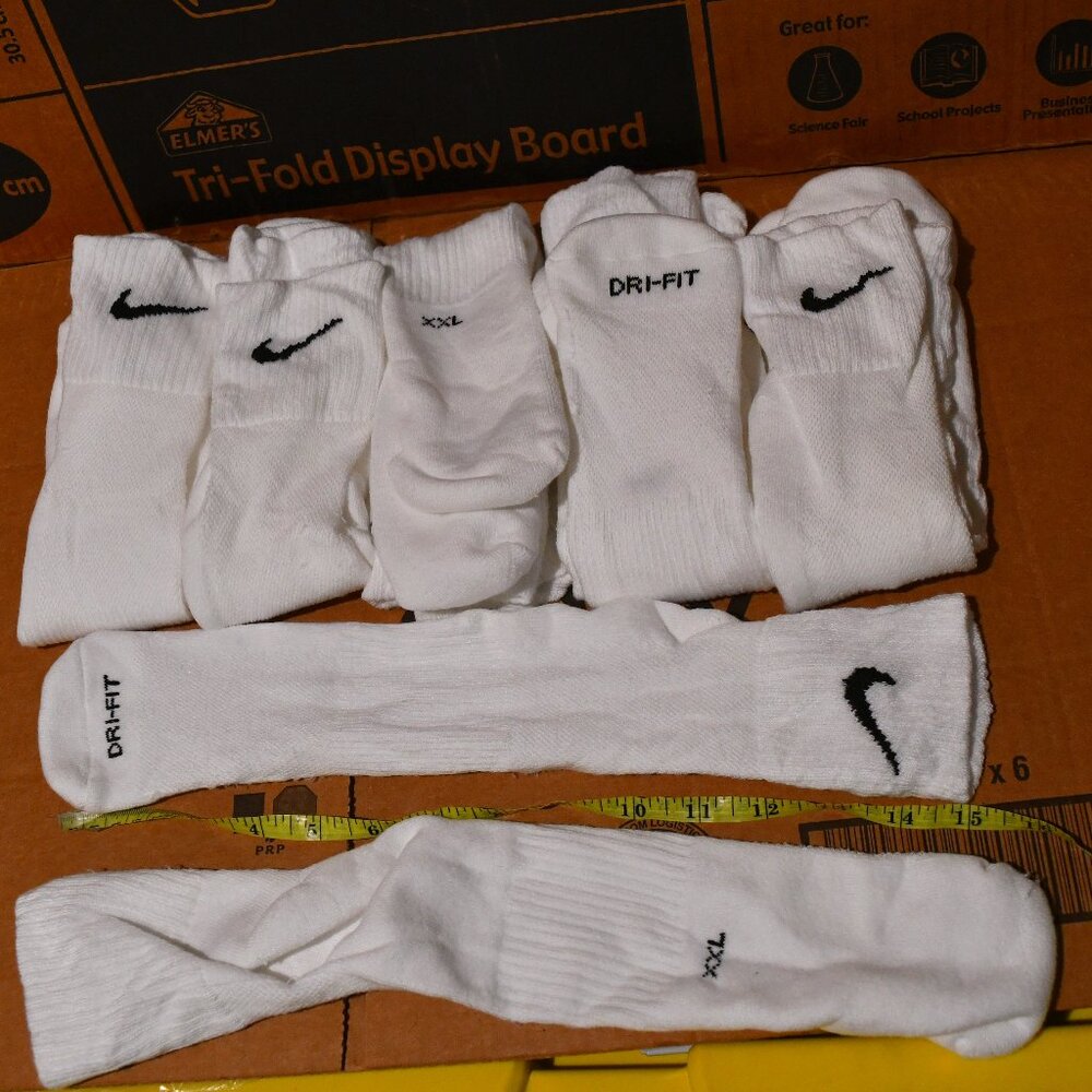 6 Pairs XXL Nike Dri Fit Socks Slight Used  ANKLE Socks